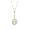 Women's titanium steel necklace with hexagonal star geometric pendant on O-ring chain