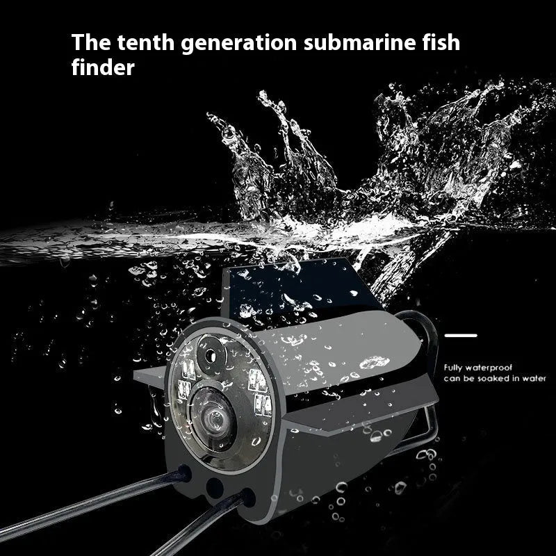 Underwater fishing camera system with 4.3-inch screen, wide angle lens, and LED night vision lights for boat and ice fishing