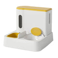 Automatic cat feeder water dispenser with double bowl system and electric circulating water pump in grey colour