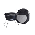 Small folding round ice stove with grill accessories for outdoor cooking