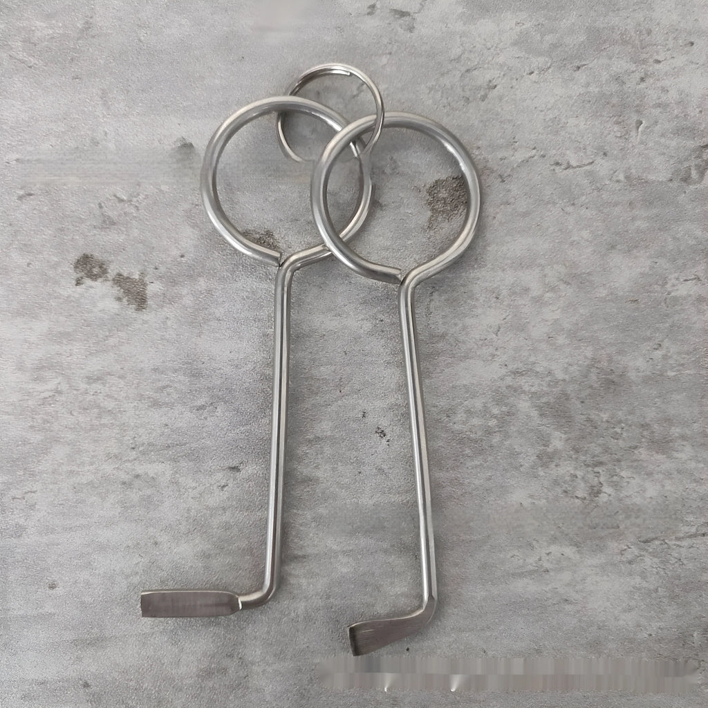Two alloy wrench tools from portable universal tool set for household repairs
