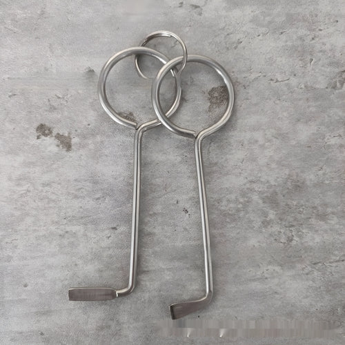 Two alloy wrench tools from portable universal tool set for household repairs
