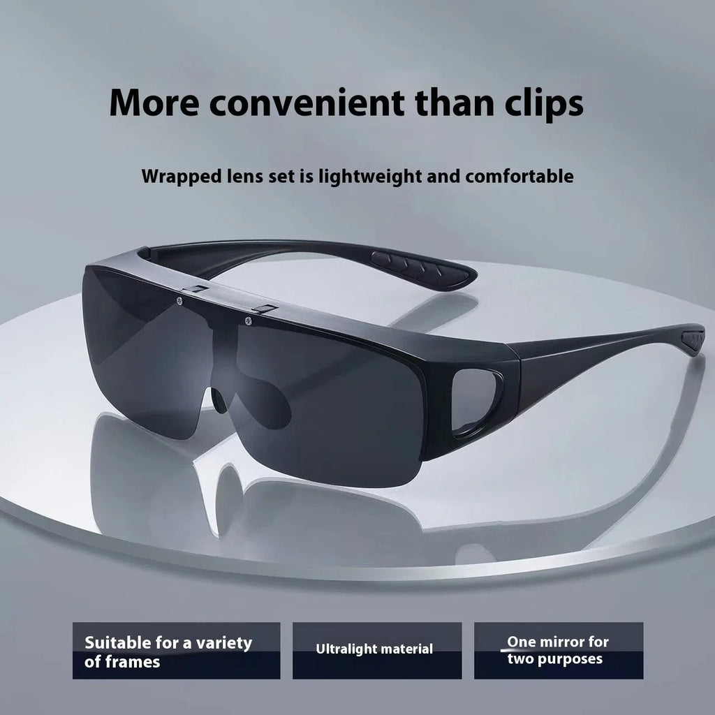 Polarised sunglasses with myopia correction for outdoor sports like climbing and cycling with interchangeable lenses