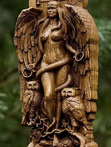 Small resin Greek goddess statue for altar or garden decor in three colour choices.
