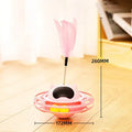 Pink cat tumbler turntable toy measuring 17x10cm for interactive feline play