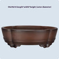 Classical green purple clay bonsai pot, 50cm wide, for tabletop or floor plant display.