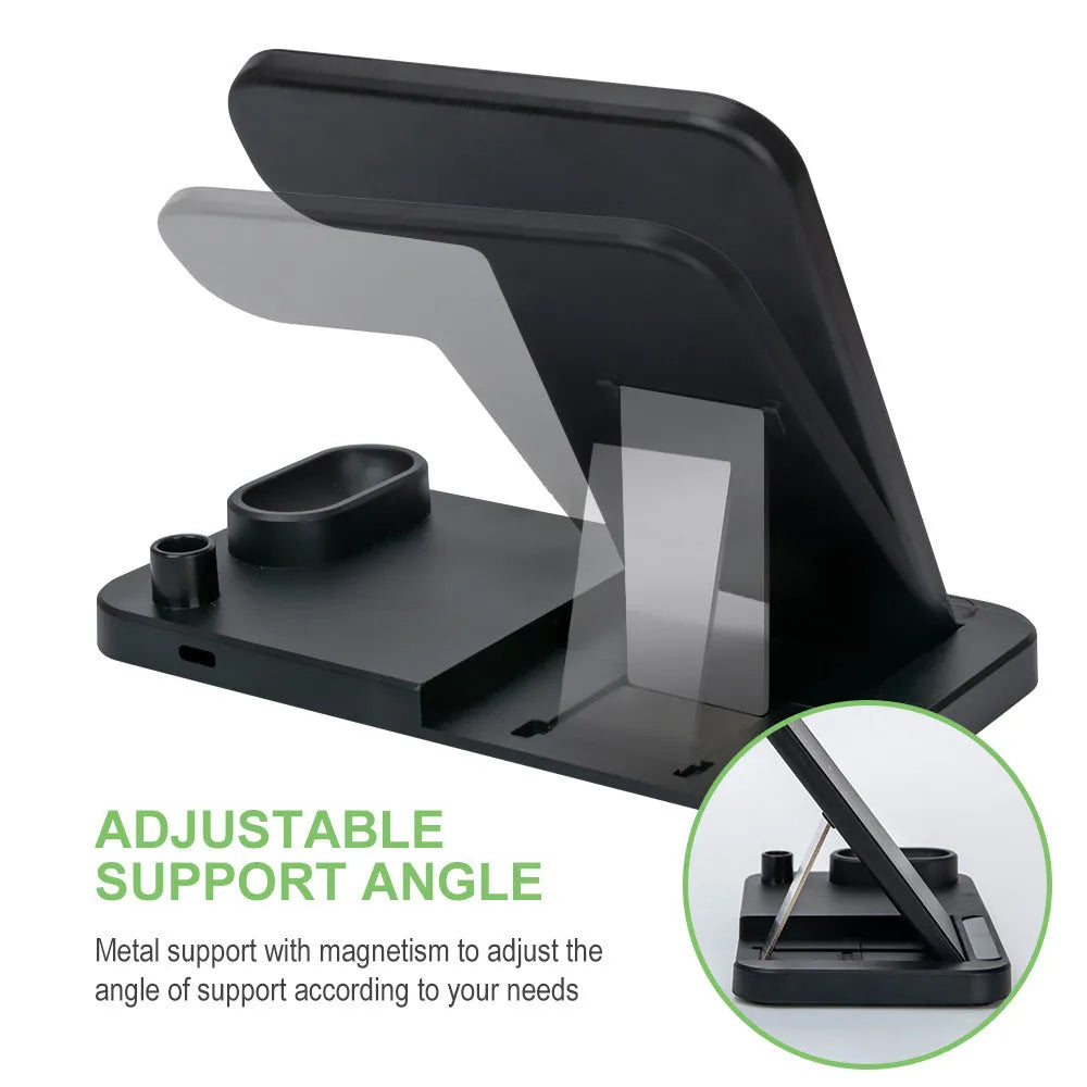 Folding 4-in-1 wireless charger with 15W quick charge for Apple iPhone devices