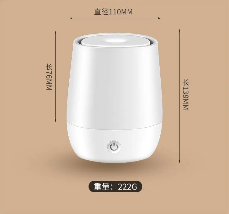 White USB aroma diffuser with simulated flame effect and type-c connection