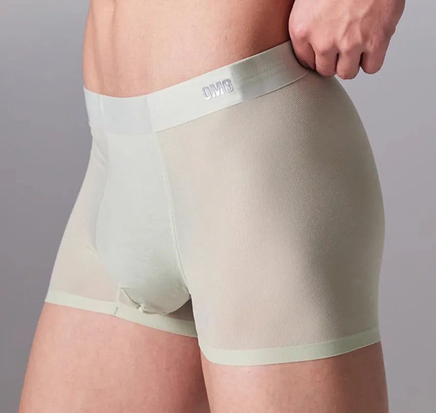 Lightweight seamless antibacterial sports underwear in black, blue, green, and silver colours.