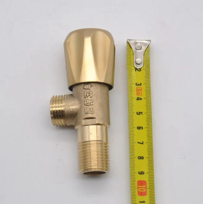Gold brass copper angle valve with 15mm inner diameter for household plumbing
