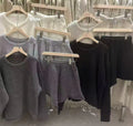 Women's loose-fitting long sleeve sweater and wide leg knitted shorts two-piece set in dark gray colour