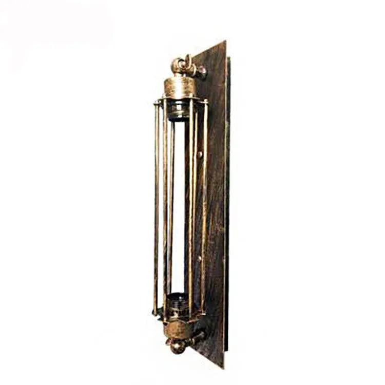 Industrial retro iron wall lamp in metallic finish with 110mm by 470mm dimensions