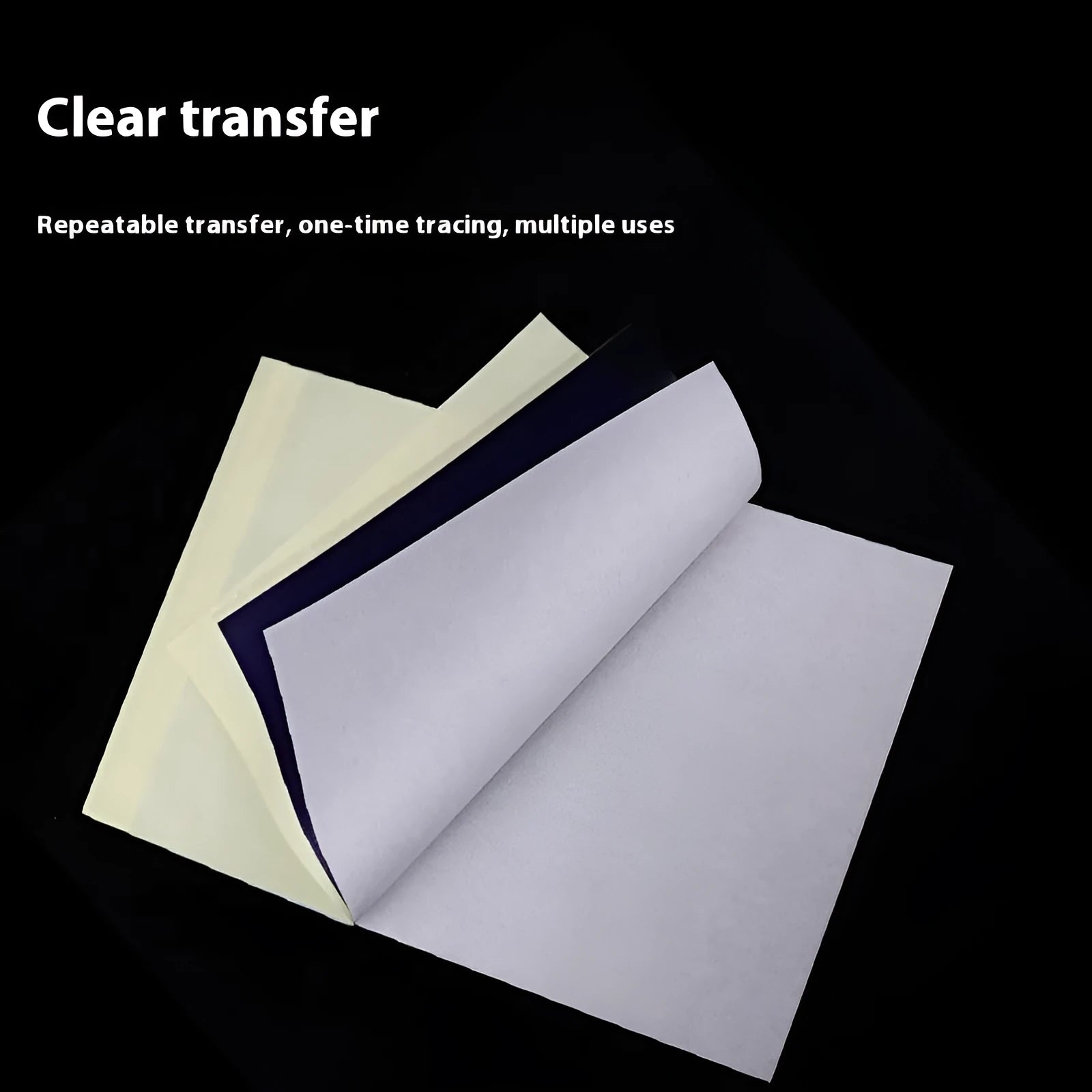 Pack of A4 quadruple copy tattoo transfer paper sheets and transfer paste gel for stencil creation.
