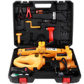 Yellow car electric jack set with hydraulic lift and electric wrench for tyre changes