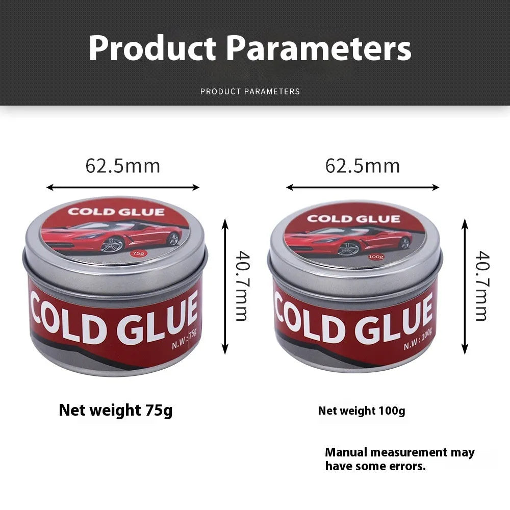 Automotive repair cold glue container for car depression and scratch repair applications