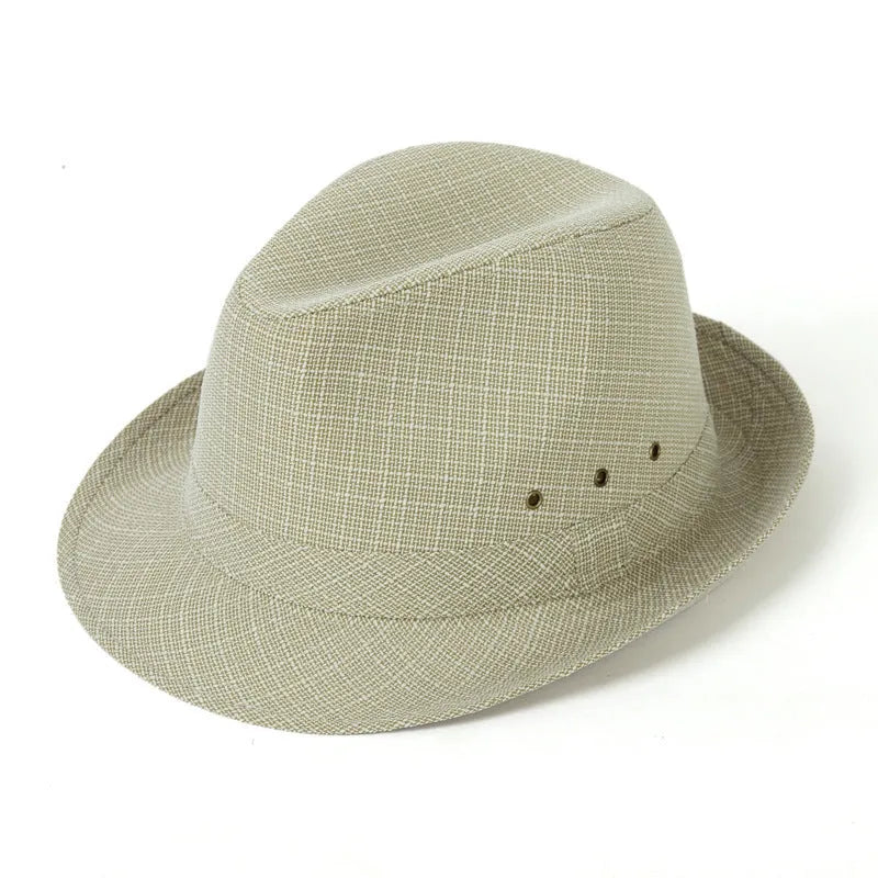 A thickened suit material fedora hat for men in sizes 57cm to 60cm, shown in a dark colour.