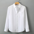 Chinese style linen cardigan shirt in a solid colour with long sleeves and a loose fit.