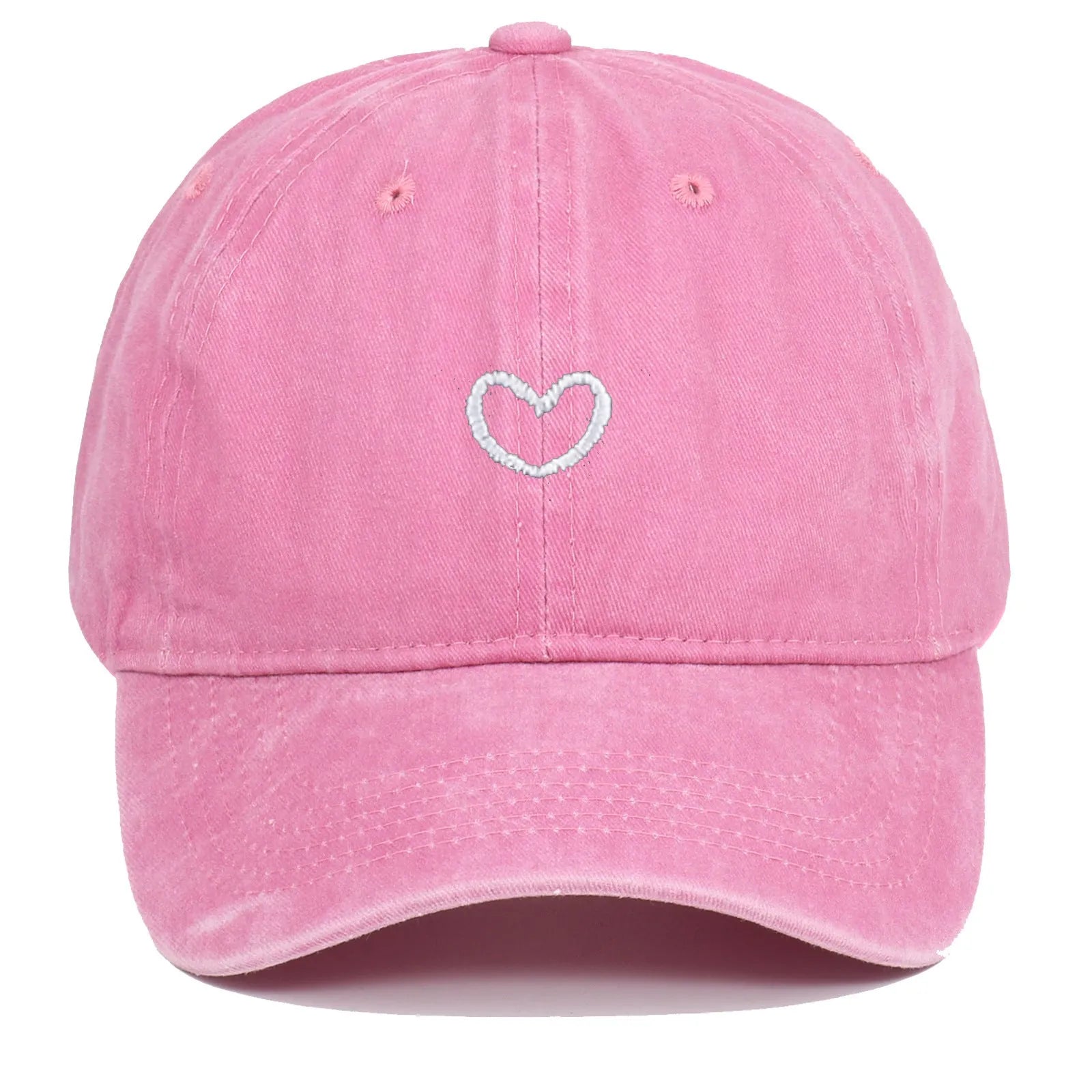 Retro embroidered cotton baseball cap with adjustable sizing in various colours
