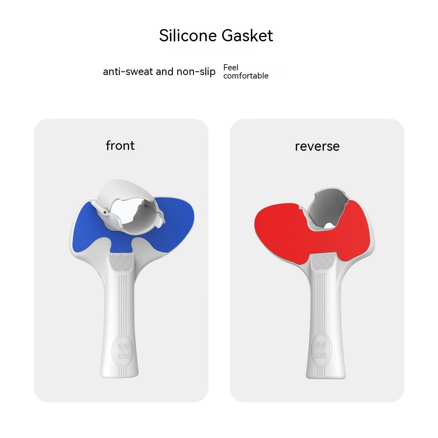 Red and blue plastic silicone table tennis racket handle grip for Pico 4 VR controllers