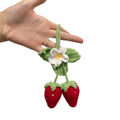 Handmade strawberry weaving pendant for car decoration with cotton and hemp hook knitting