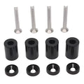 Aluminium alloy engine cover spacer kit with screws, nuts, washers in red, blue, black colours for 6mm 8mm car apertures.