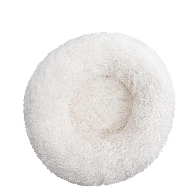 Plush warm dog bed in winter, soft cloth pet nest, size 60cm, dark gray colour