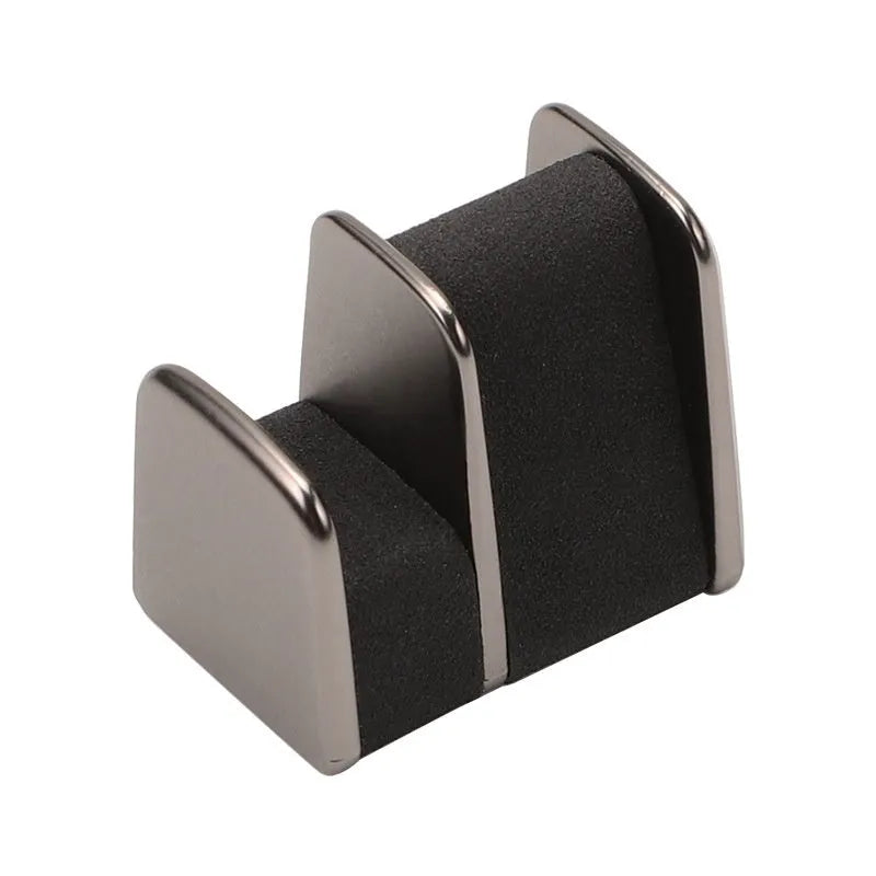 Zinc alloy and leather car dashboard clip for holding sunglasses, in black colour