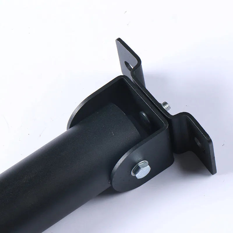 Wall-mounted steel barbell gun barrel rack with 25 tubes for sports equipment storage.