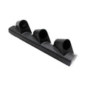 Black plastic three-hole instrument mount for 52mm car gauges, right-hand drive design.