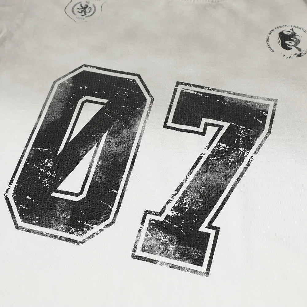 Men's printed short-sleeved cotton t-shirt in white or black colour options