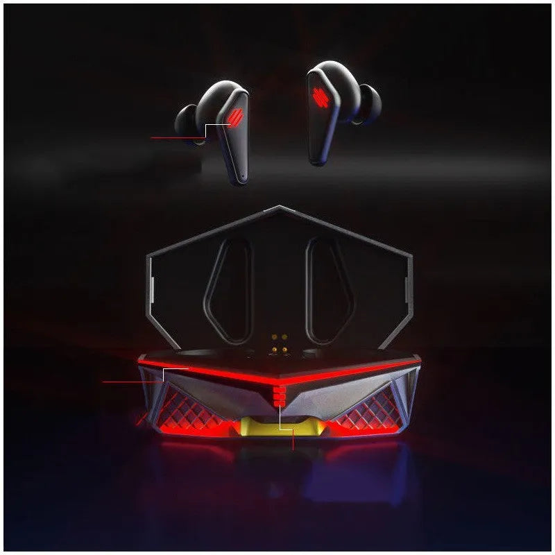 Foreign Trade K98 Black TWS50 wireless Bluetooth gaming earbuds with charging case.