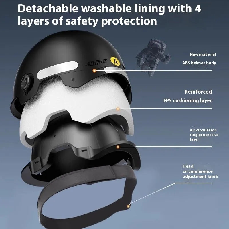 3C certified electric motorcycle helmet in polypropylene with sun protection feature