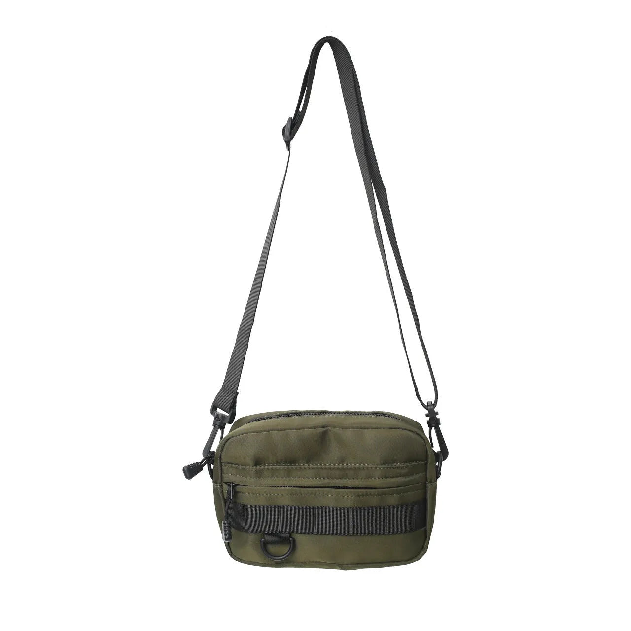 Men's nylon crossbody messenger bag in black blue green or white colours 22cm length