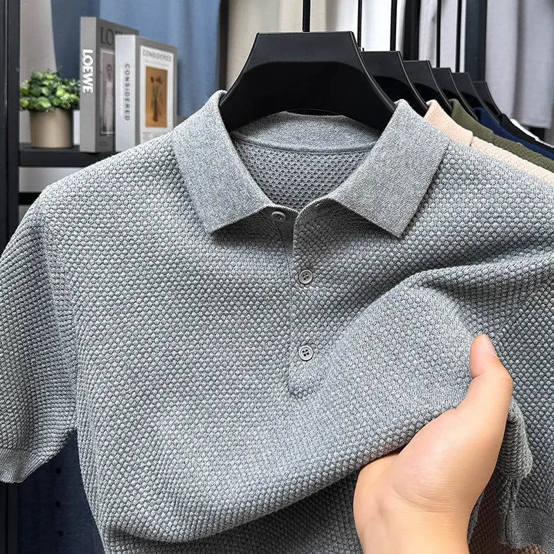 Men's loose fit pure cotton short sleeve pullover sweater in multiple colours