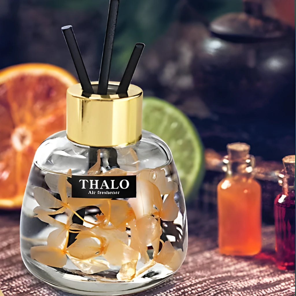 Glass bottle car perfume ornament with loose incense for vehicle dashboard placement
