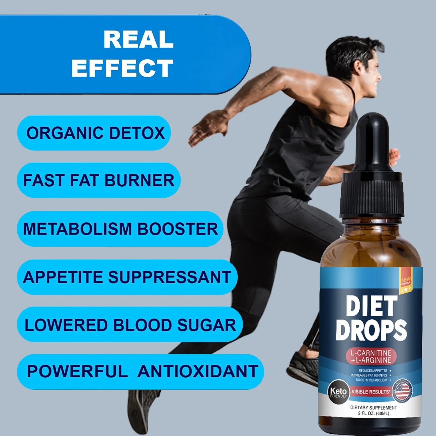 60ml bottle of ketone drops dietary supplement for body shaping support