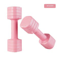 Women's detachable dumbbell set in pink, blue, black, and purple colours with ABS plastic construction