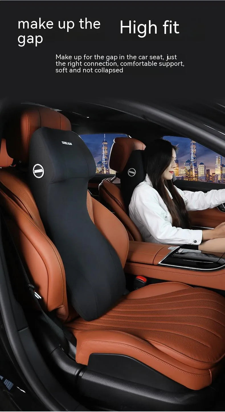 Automotive memory foam cushion headrest with polyester cover in multiple colour options