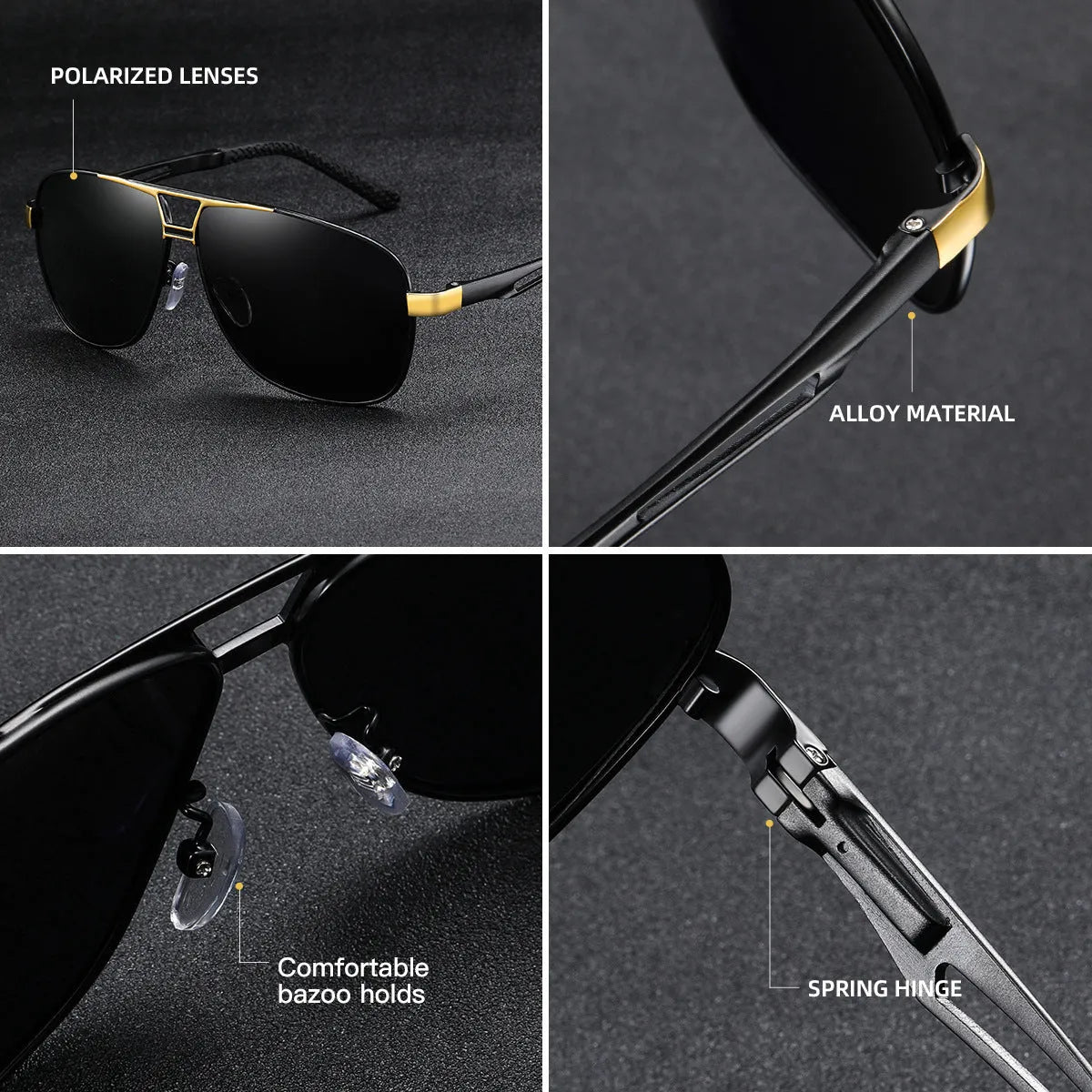 Men's orange red aviator sunglasses with polarised HD TAC lenses and a metal frame