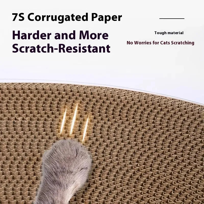 White transparent diamond-pattern cat scratch board and tunnel nest, 58cm long