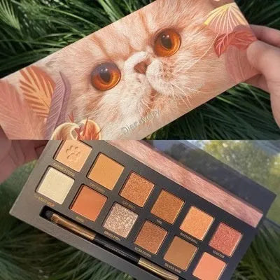 Explorer twelve-colour animal themed eye shadow palette showing cat, tiger, fox and leopard designs