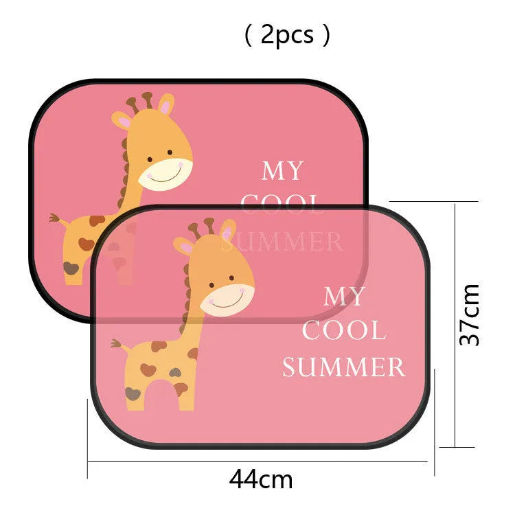 Electrostatic adsorption car side window sunshade with nylon mesh material in animal pair sizes