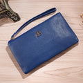 Long 55-inch PU leather wallet handbag with zipper closure in multiple colour options