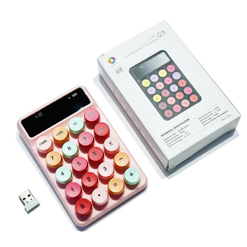 Mini portable wireless keyboard in macaron colours with compact ABS design