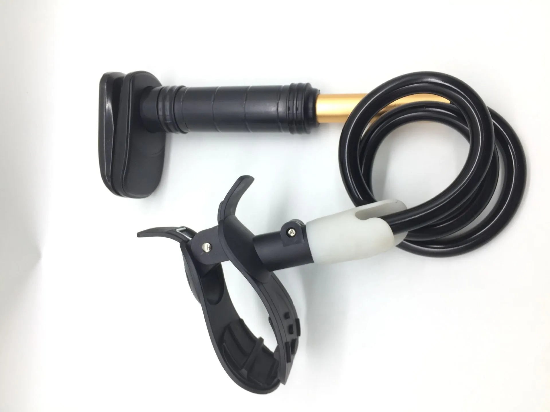 Black and white ventilator hose bracket made of aluminium alloy and ABS for universal household ventilation use