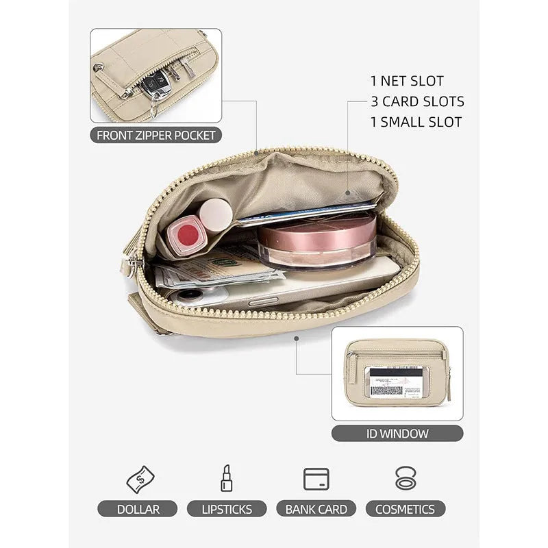 Waterproof quilted women's handbag with transparent deck compartment in nylon material