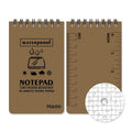 Spiral-bound waterproof office notepad with PP cover and stone paper, shown in camouflage colour.