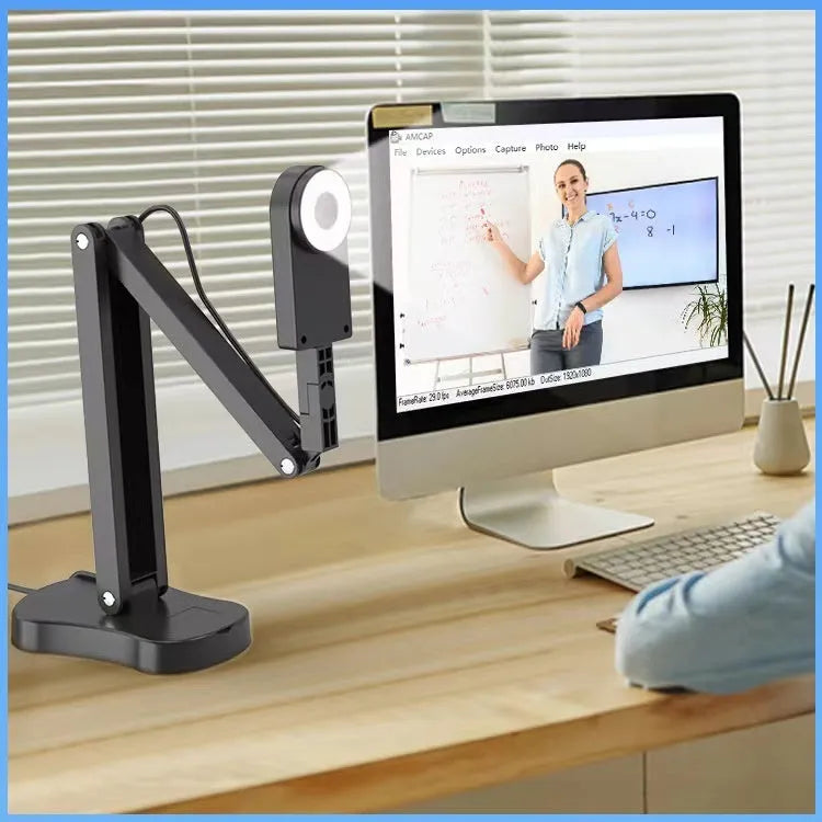 USB webcam with microphone for computer video calls and live streaming