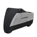 Motorcycle rain cover in black colour with anti-theft features and heat insulation properties