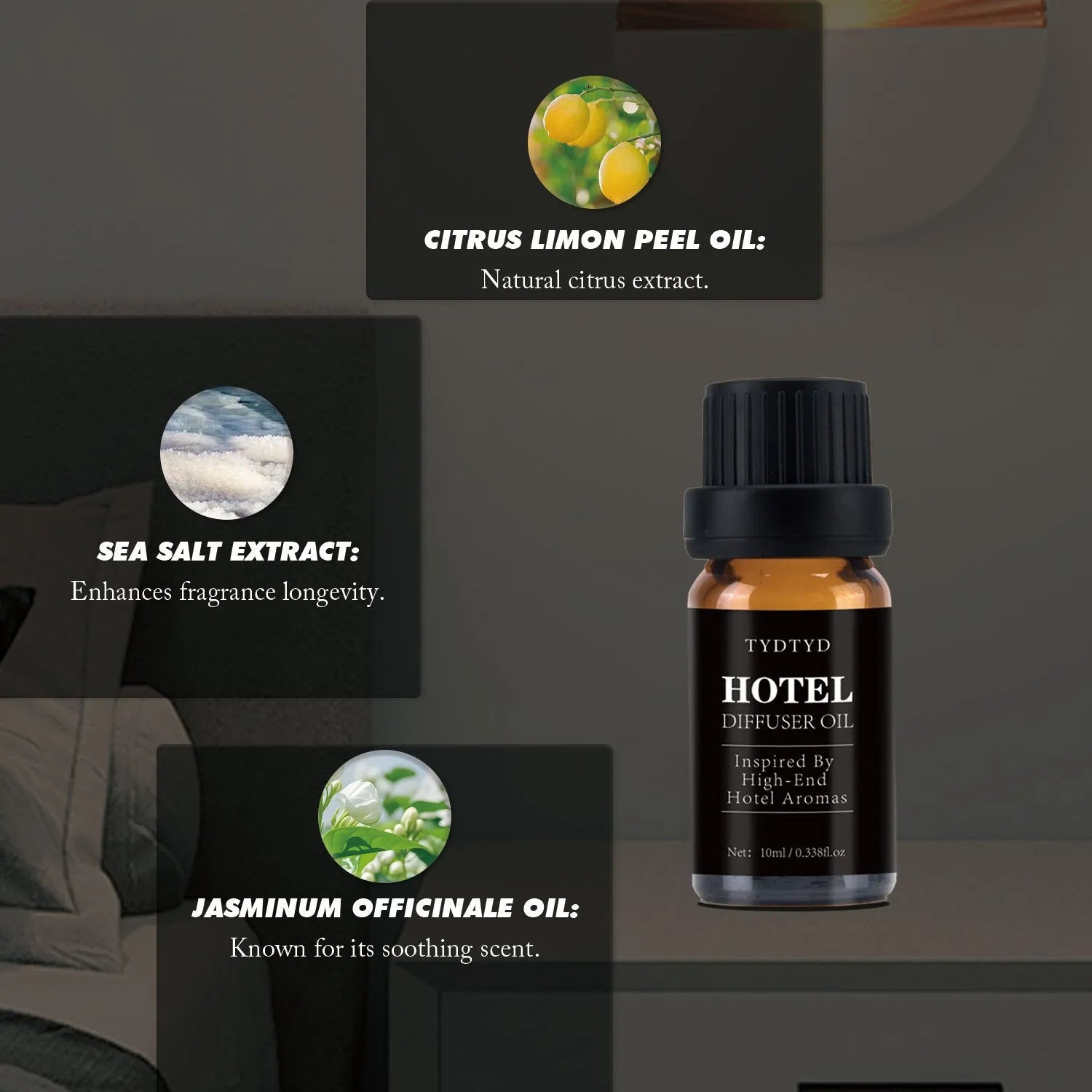 10ml bottle of natural plant fragrance essential oil for aromatherapy and home use